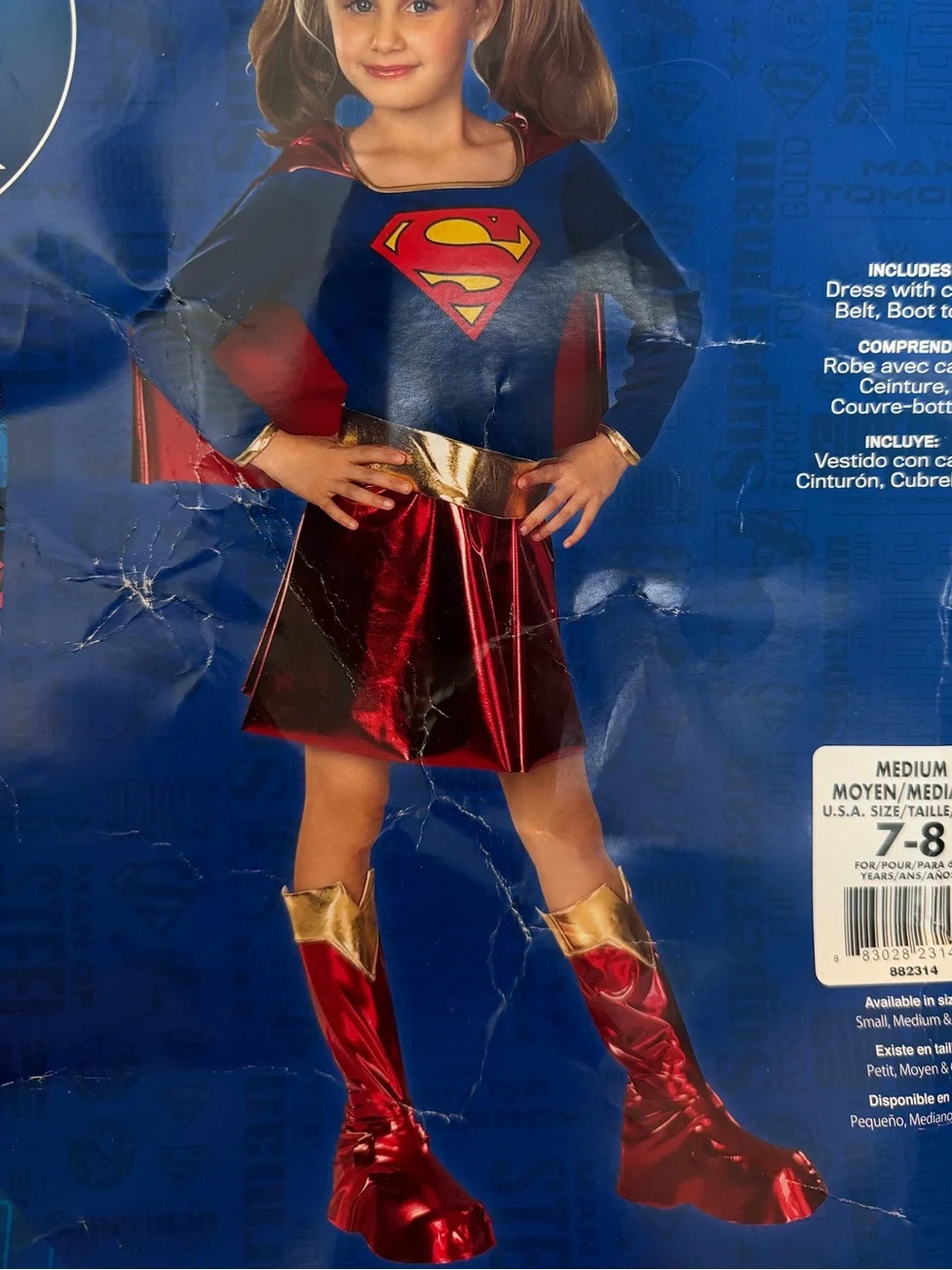 Supergirl Childs Halloween Costume Dress Medium Rubies Superhero DC Comics